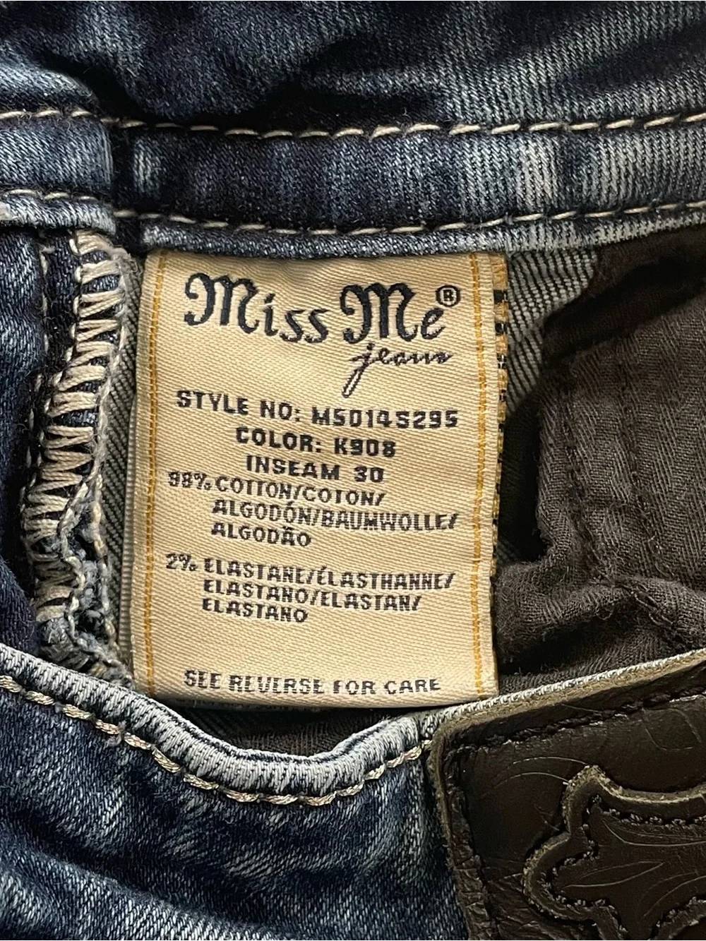 Miss Me Medium Blue Straight Jeans ~ Size 28 ~ Dress up your jeans* Bling